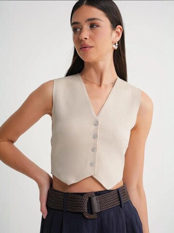 MixRay Gebreide bodywarmer in Beige