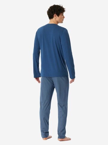 SCHIESSER Pyjama lang 'Casual Essentials' in Blauw