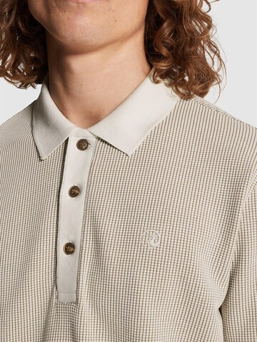 CAST IRON Paita 'Polo shirt with two-tone waffle texture' värissä beige
