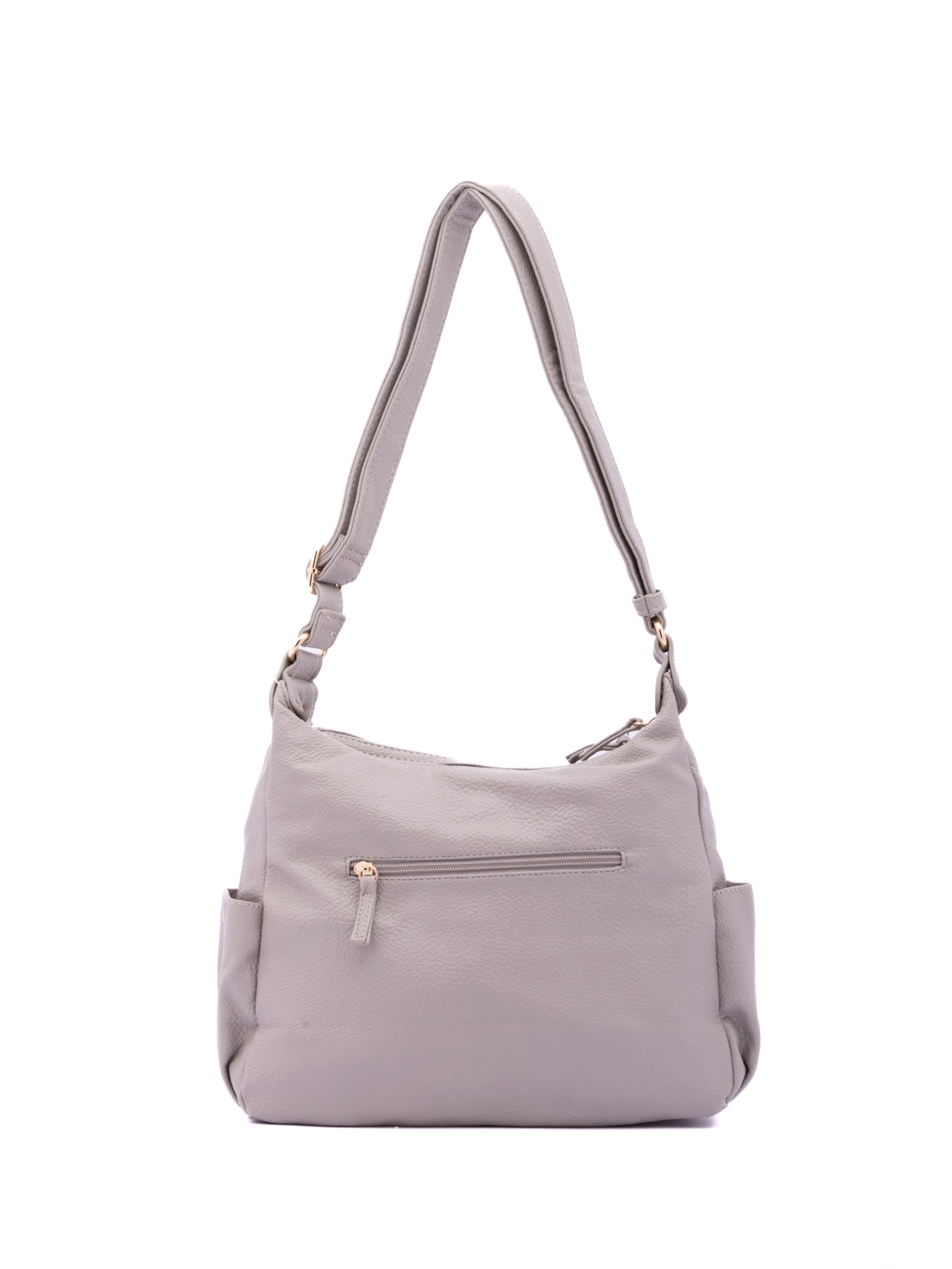 Borsa a spalla 'Borsa a Spalla Donna Ecopelle - Zip e Tasche Multiple' di B. Cavalli in grigio