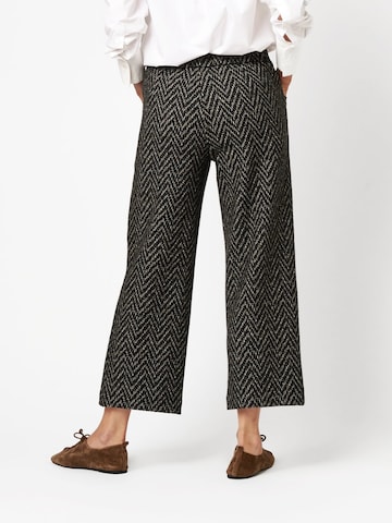 TONI Wide Leg Hose in Schwarz