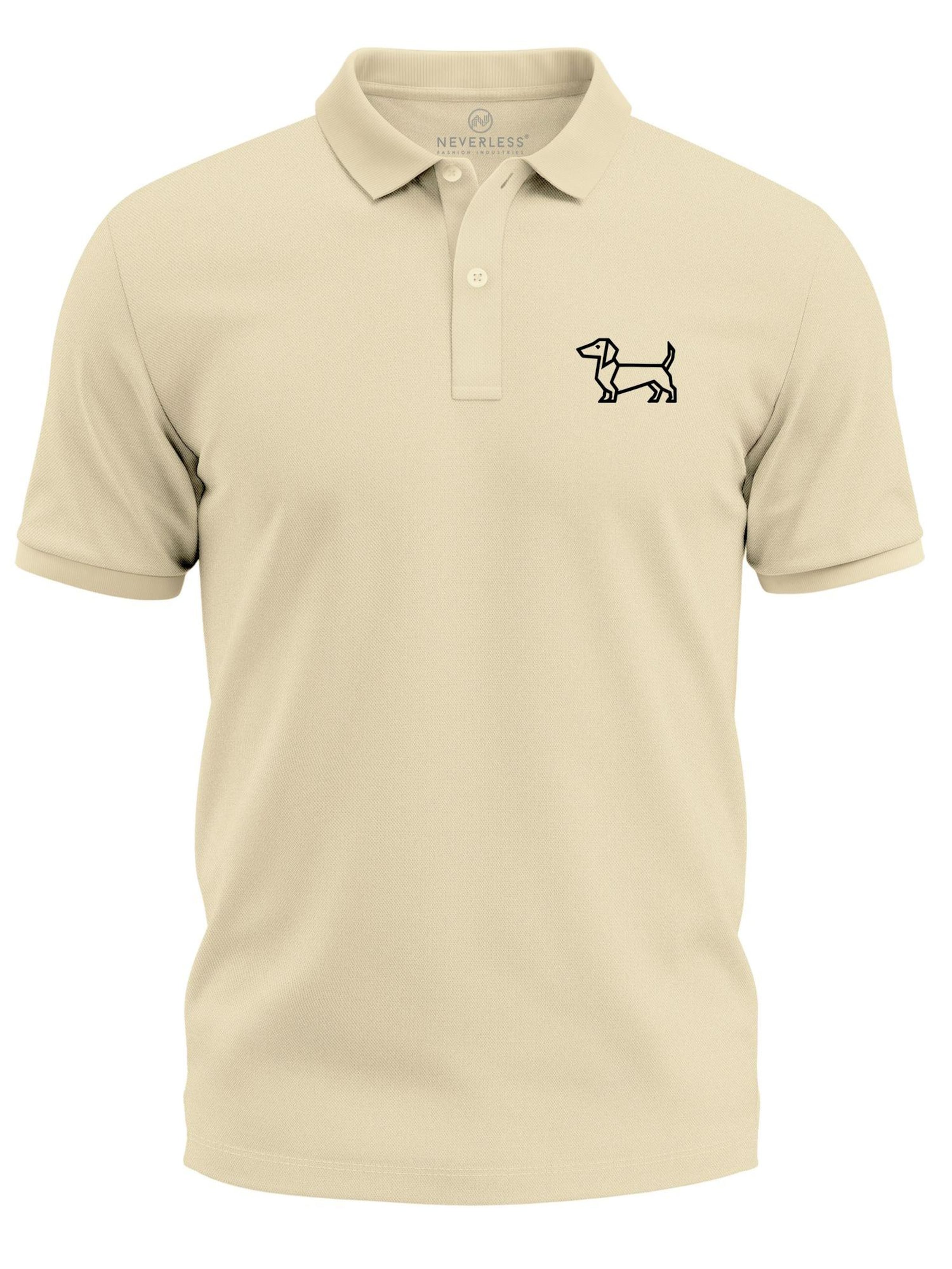 Neverless Shirt 'Dackel Polygon' in Beige: front