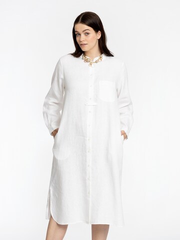 YOEK Blouse 'Linen' in Wit: voorkant
