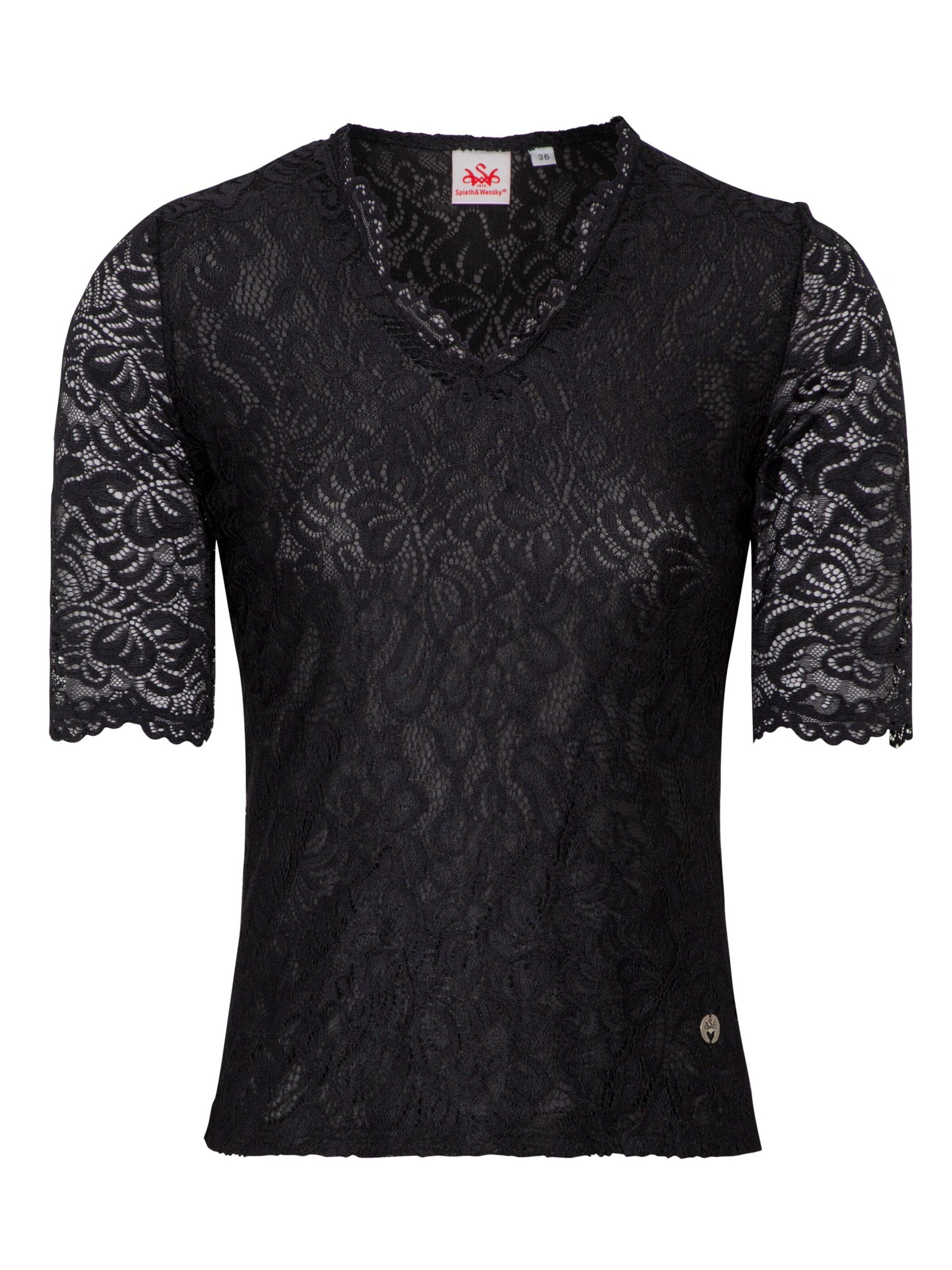 SPIETH & WENSKY Traditional blouse 'Arktis' in Black: front