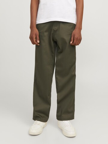 Jack & Jones Junior Wide leg Trousers in Green: front