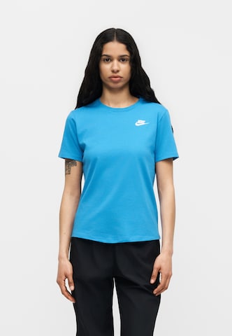 Nike Sportswear Majica 'CLUB' | modra barva: sprednja stran