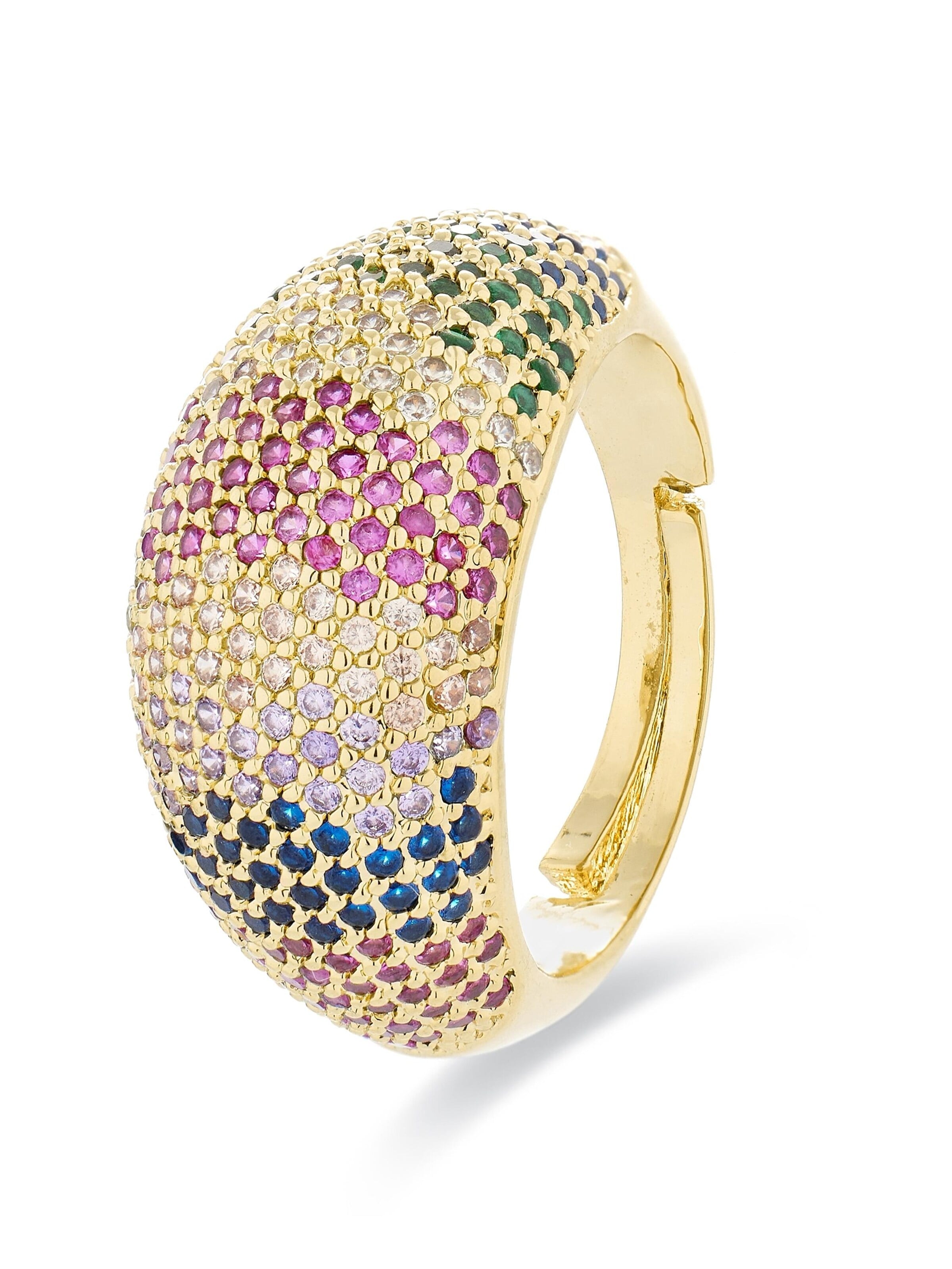 Luxenter Ring 'Ikahi'‌‌‌‌‌‌‌‌‌‌ in Mischfarben: Vorderseite