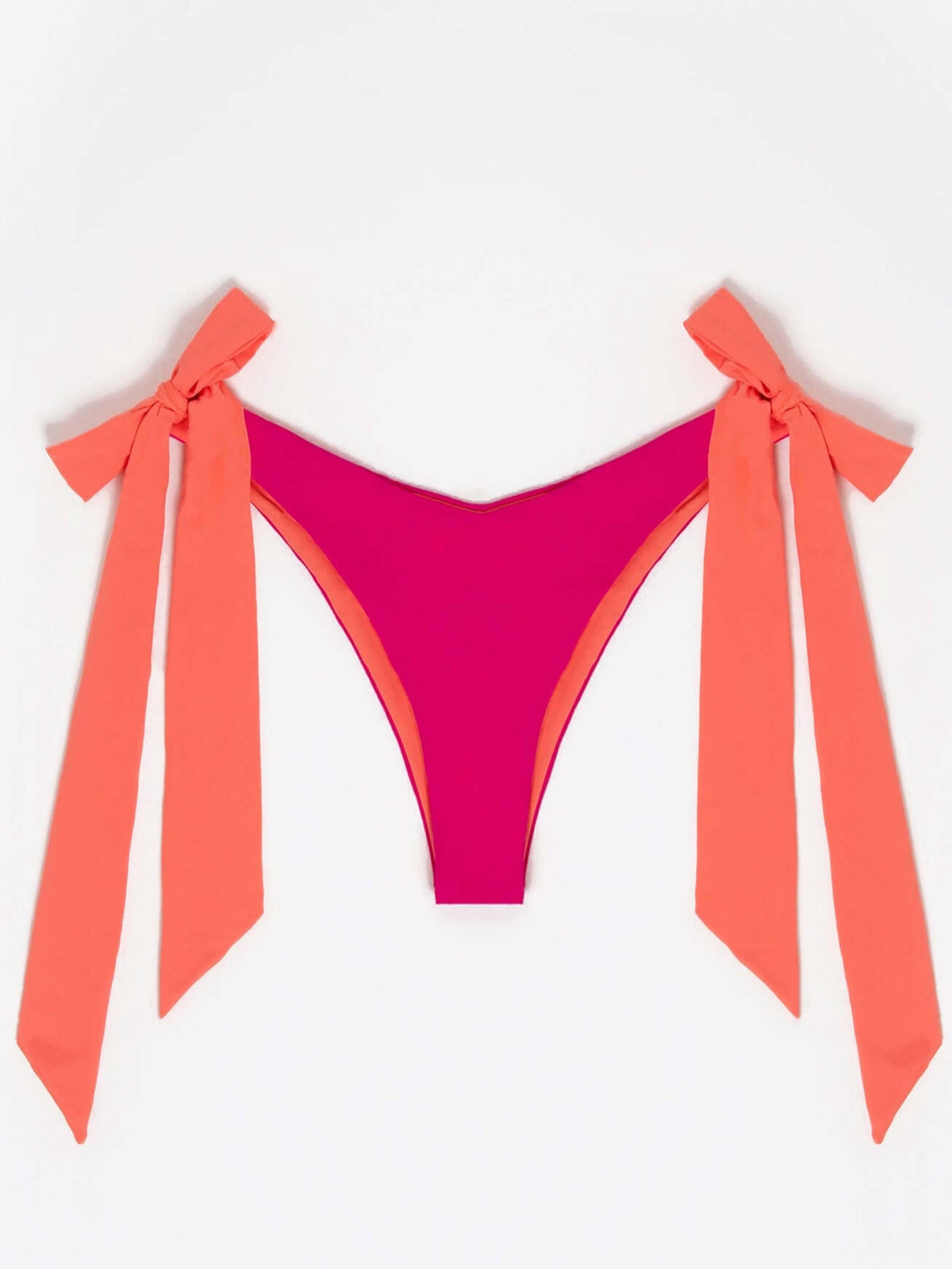 Bikini 'Dual Color Triangle Bikini' di HACOY in rosa: frontale