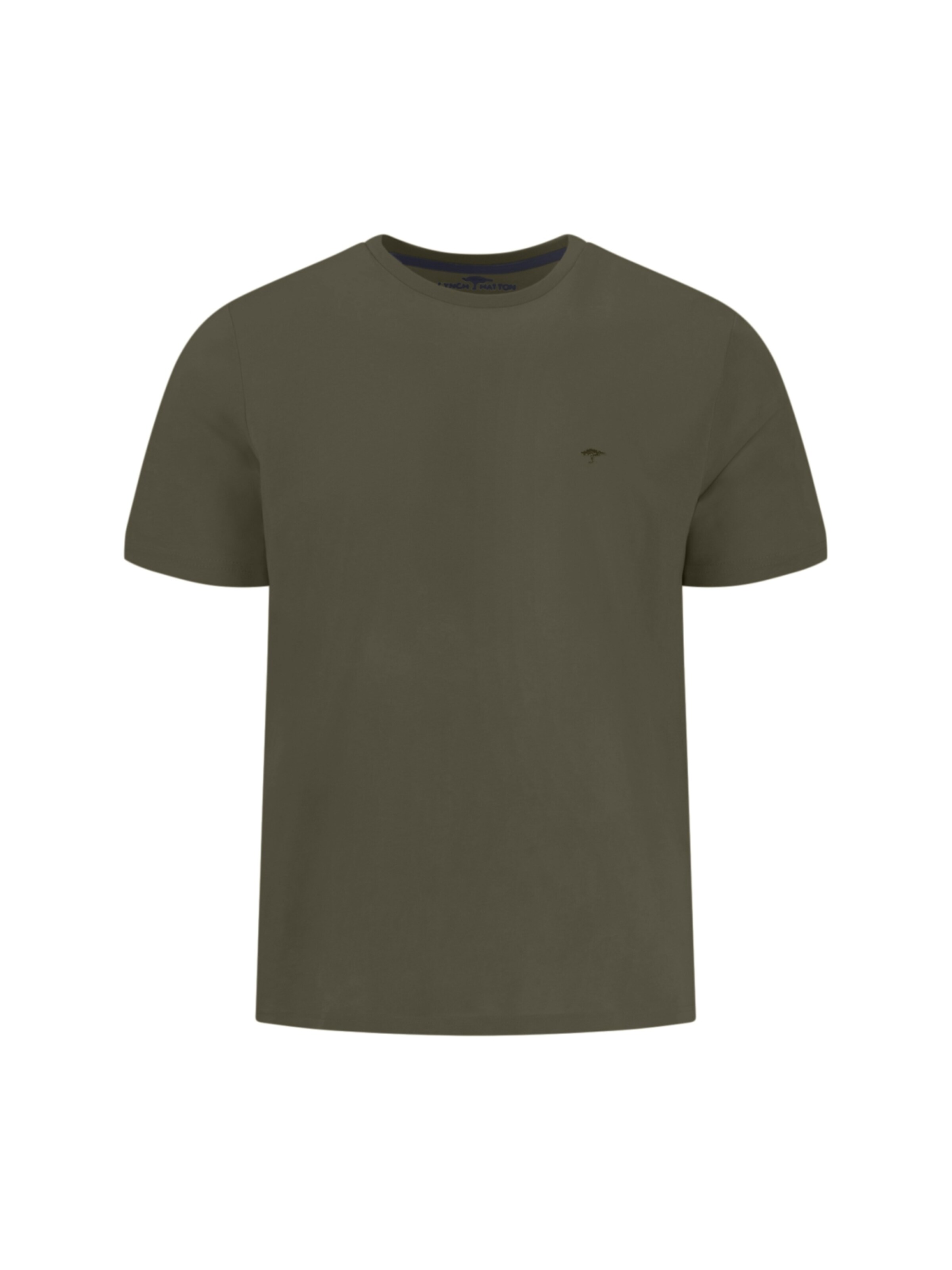 Fynch Hatton Shirt 'T-shirt, basic, single jersey dark khaki'‌‌‌‌‌‌‌‌‌‌ in Grün: Vorderseite