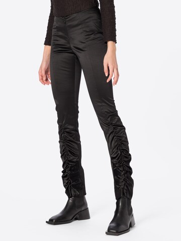 Coupe slim Pantalon WEEKDAY en noir : devant