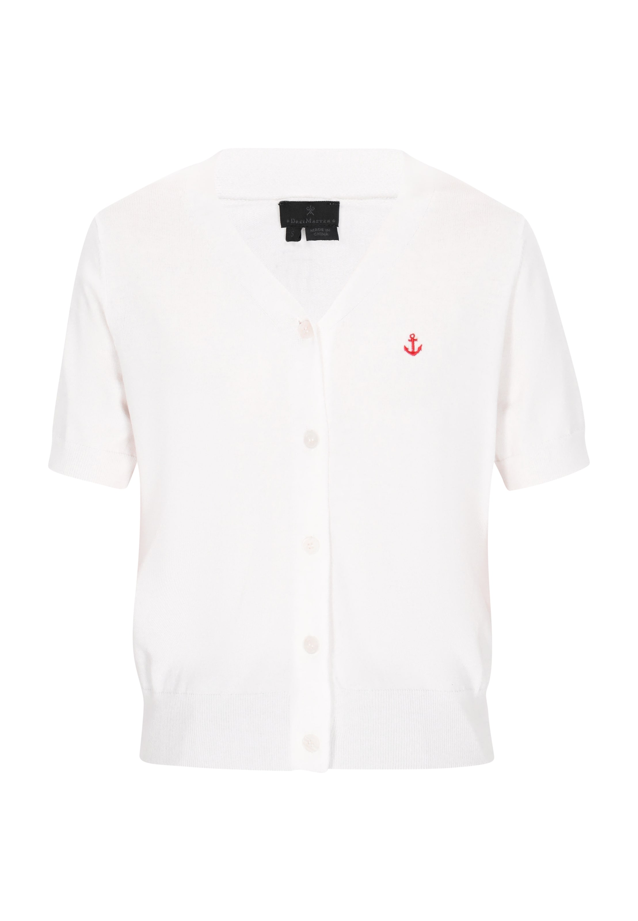 balts DreiMaster Klassik Adīta jaka: no priekšpuses