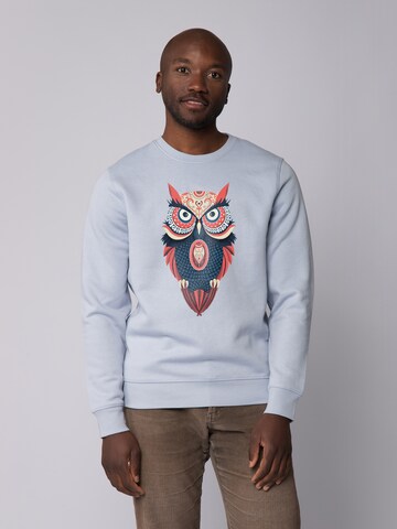 Sweat-shirt 'Colorful Owl' Watapparel en bleu : devant