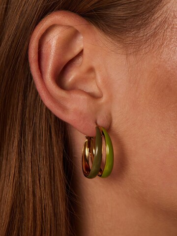 Boucles d'oreilles Lucardi en vert : devant