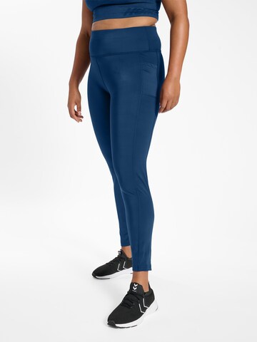 Skinny Pantalon de sport Hummel en bleu : devant