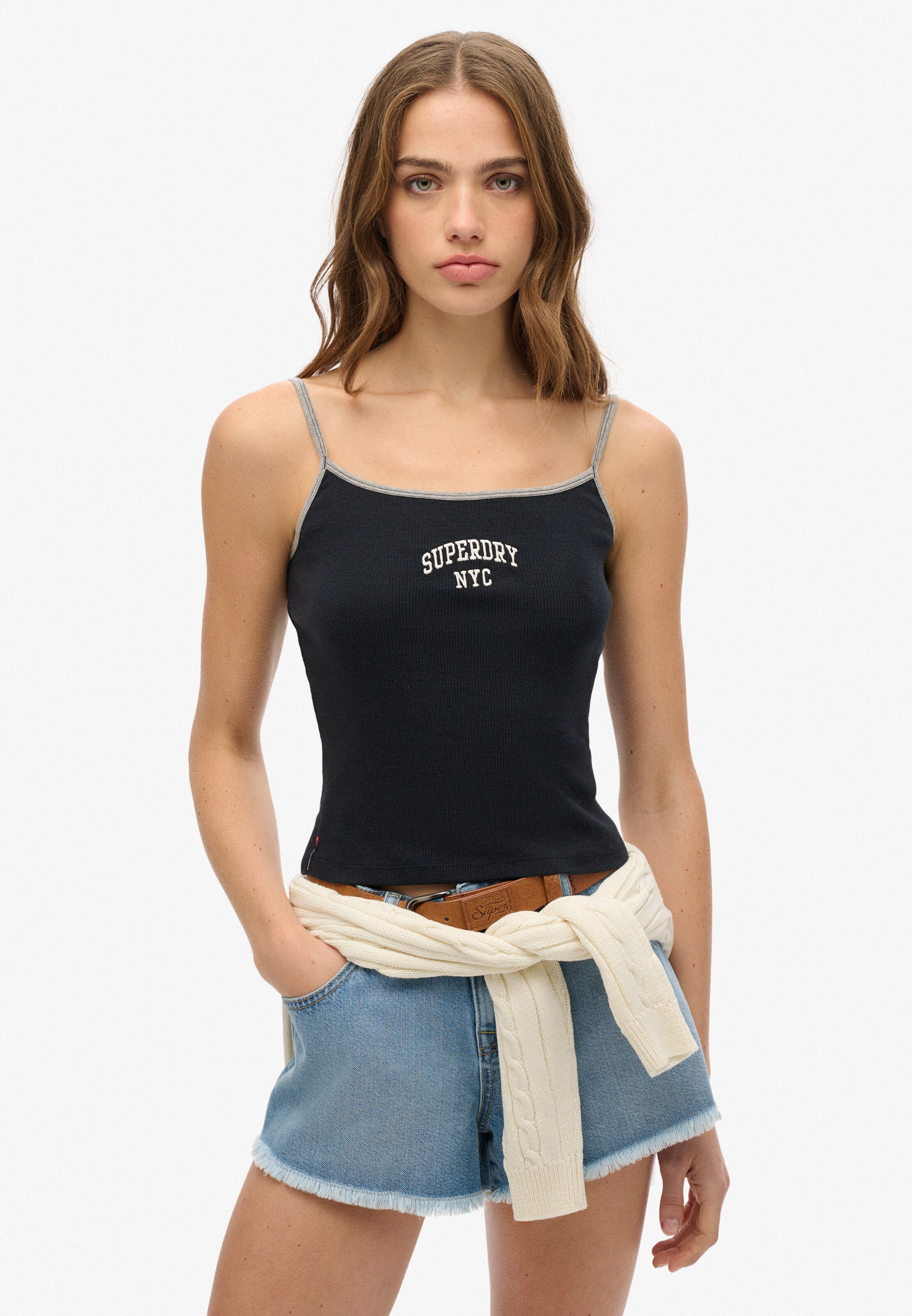 Haut Superdry en bleu : devant