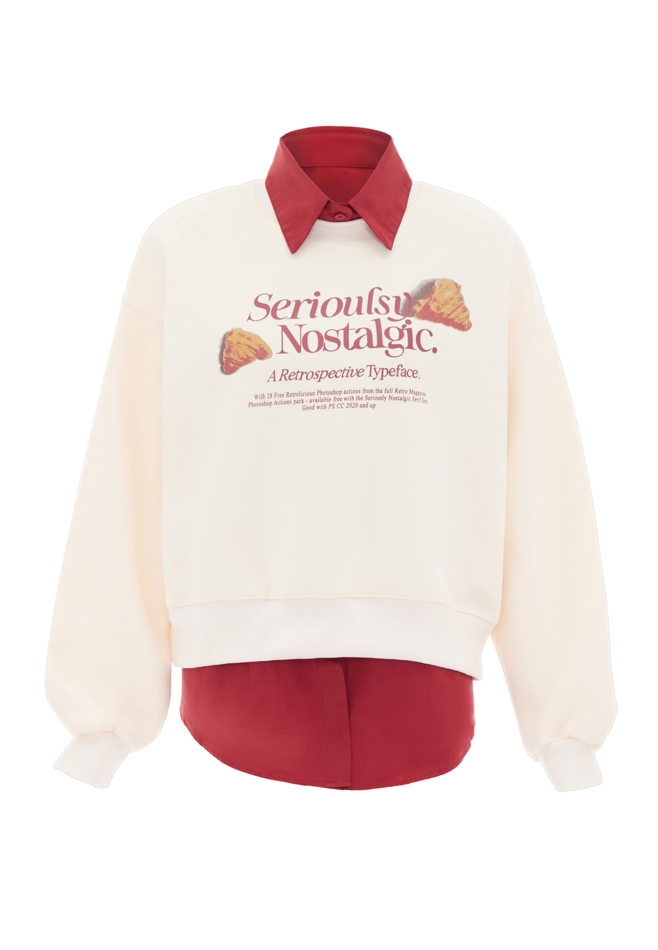 HOMEBASE Sweatshirt in Wit: voorkant