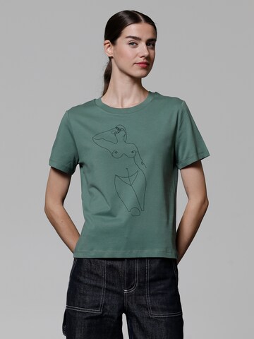 Maglietta ' Eine Frau ' di Watapparel in verde: frontale