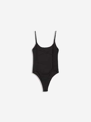 Bershka T-shirtbody i svart