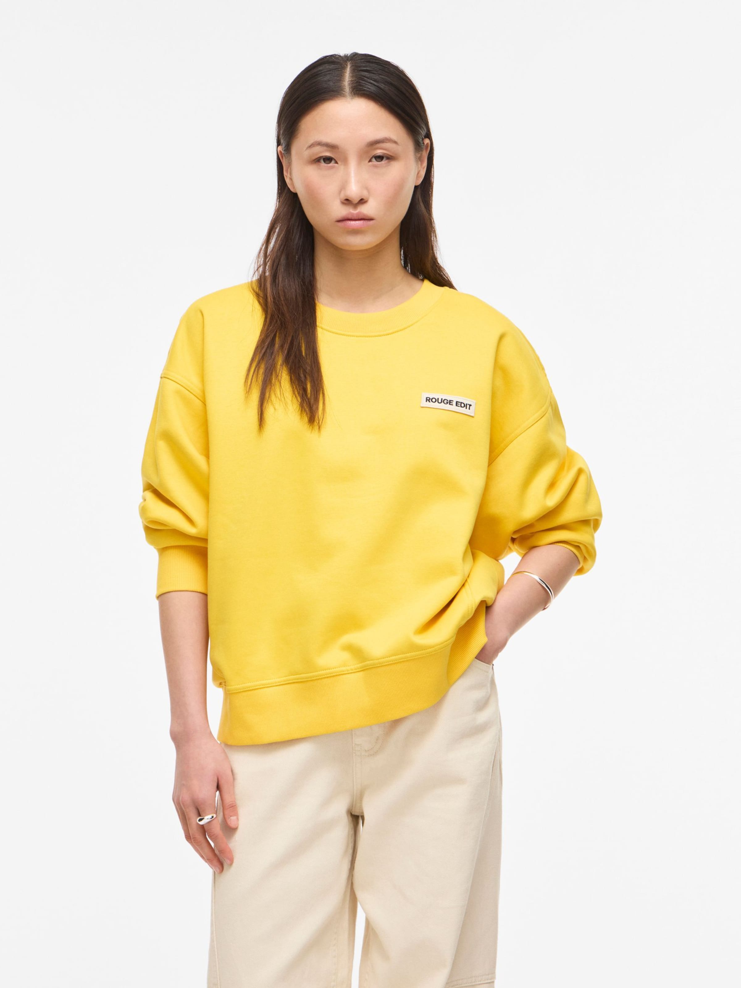 Sweat-shirt ROUGE EDIT en jaune : devant