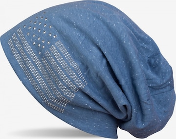 styleBREAKER Mütze 'Beanie mit USA Flagge aus Strass' in Blau: Vorderseite