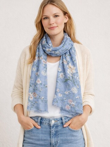 COLLEZIONE ALESSANDRO Scarf 'Flora' in Blue: front