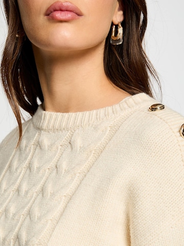 Morgan Gebreide jurk in Beige