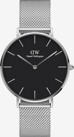 Daniel Wellington Zegarek analogowy 'Petite Sterling S Black' w kolorze srebrny: przód