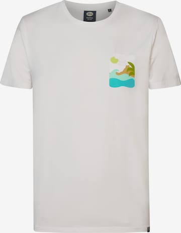 T-Shirt Petrol Industries en blanc : devant