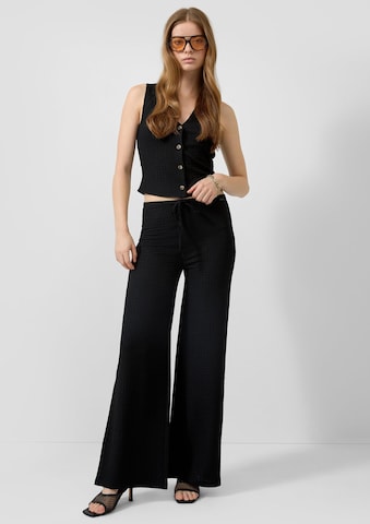 QS Wide Leg Hose in Schwarz