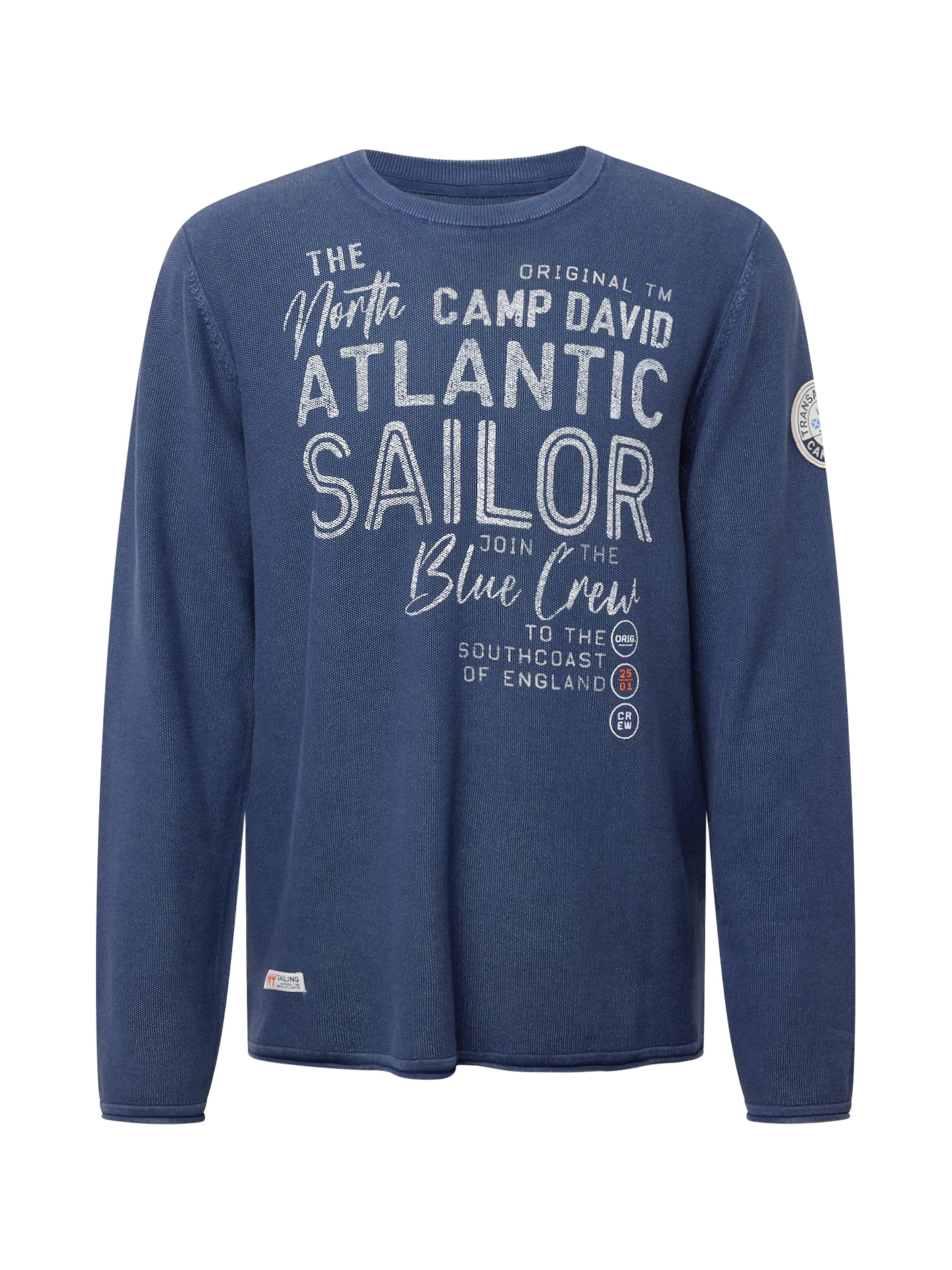 Pulover 'Atlantic Crossing' de la CAMP DAVID pe albastru: față