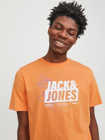 JACK & JONES قميص 'MAP' بلون برتقالي