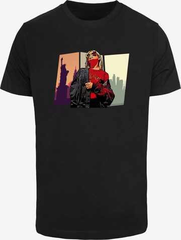 Merchcode Shirt 'Grand Red Girl' in Zwart: voorkant