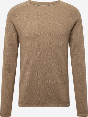 JACK & JONES Regular fit Sweater 'Hill' in Brown: front