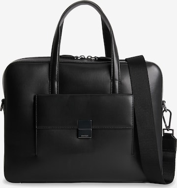 Calvin Klein Document Bag 'Iconic Plaque' in Black: front