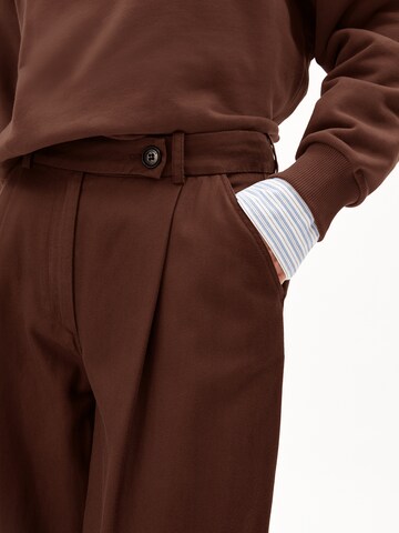 ARMEDANGELS Wide leg Pleat-Front Pants 'SANDRINA' in Brown