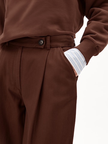 ARMEDANGELS Wide leg Pleat-Front Pants 'SANDRINA' in Brown