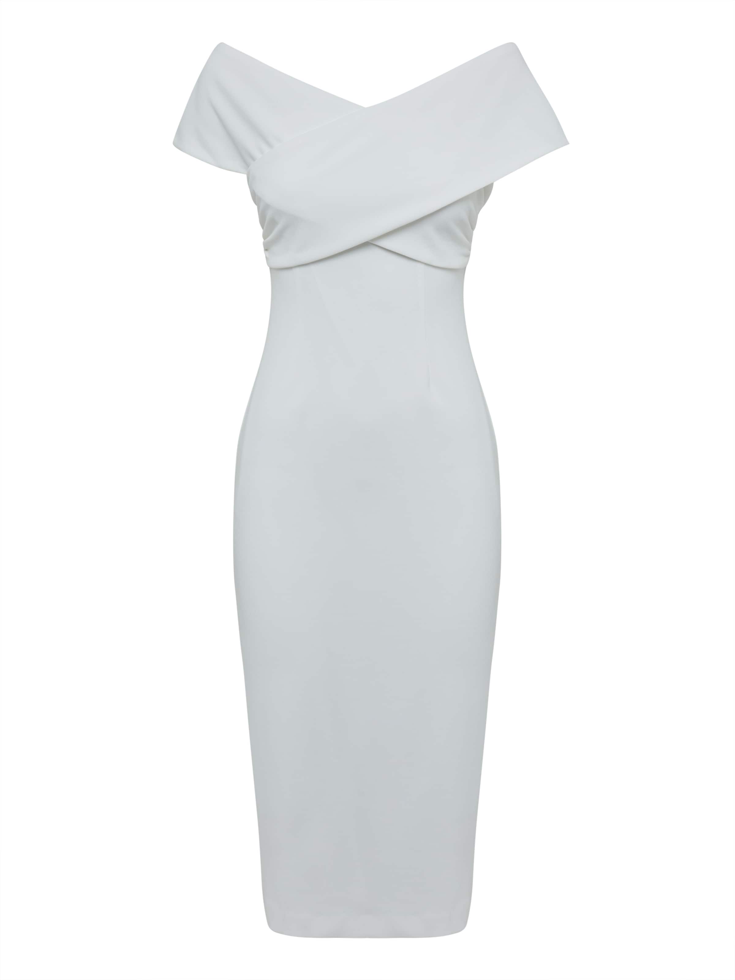 Tussah Abendkleid  'YASMIN ' in Weiß: Vorderseite