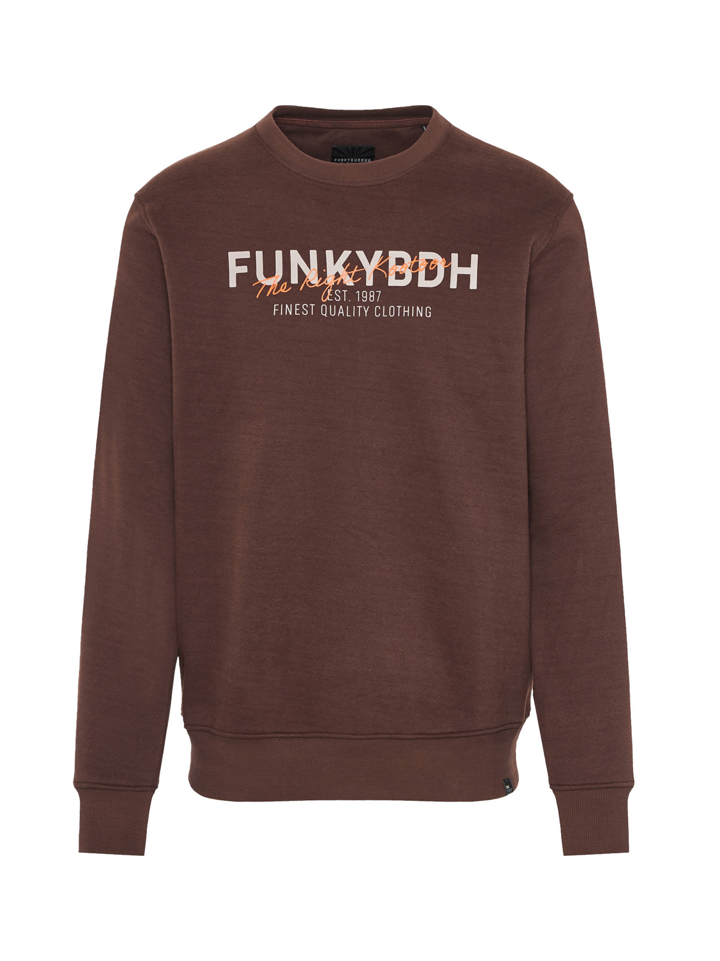 Funky Buddha Sweatshirt in Bruin: voorkant