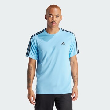 T-Shirt fonctionnel 'Train Essentials 3-Stripes' ADIDAS PERFORMANCE en bleu : devant