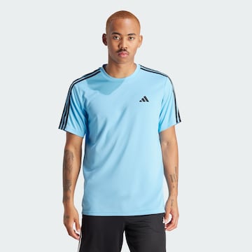 ADIDAS PERFORMANCE Performance Shirt 'Train Essentials 3-Stripes' in Blue: front