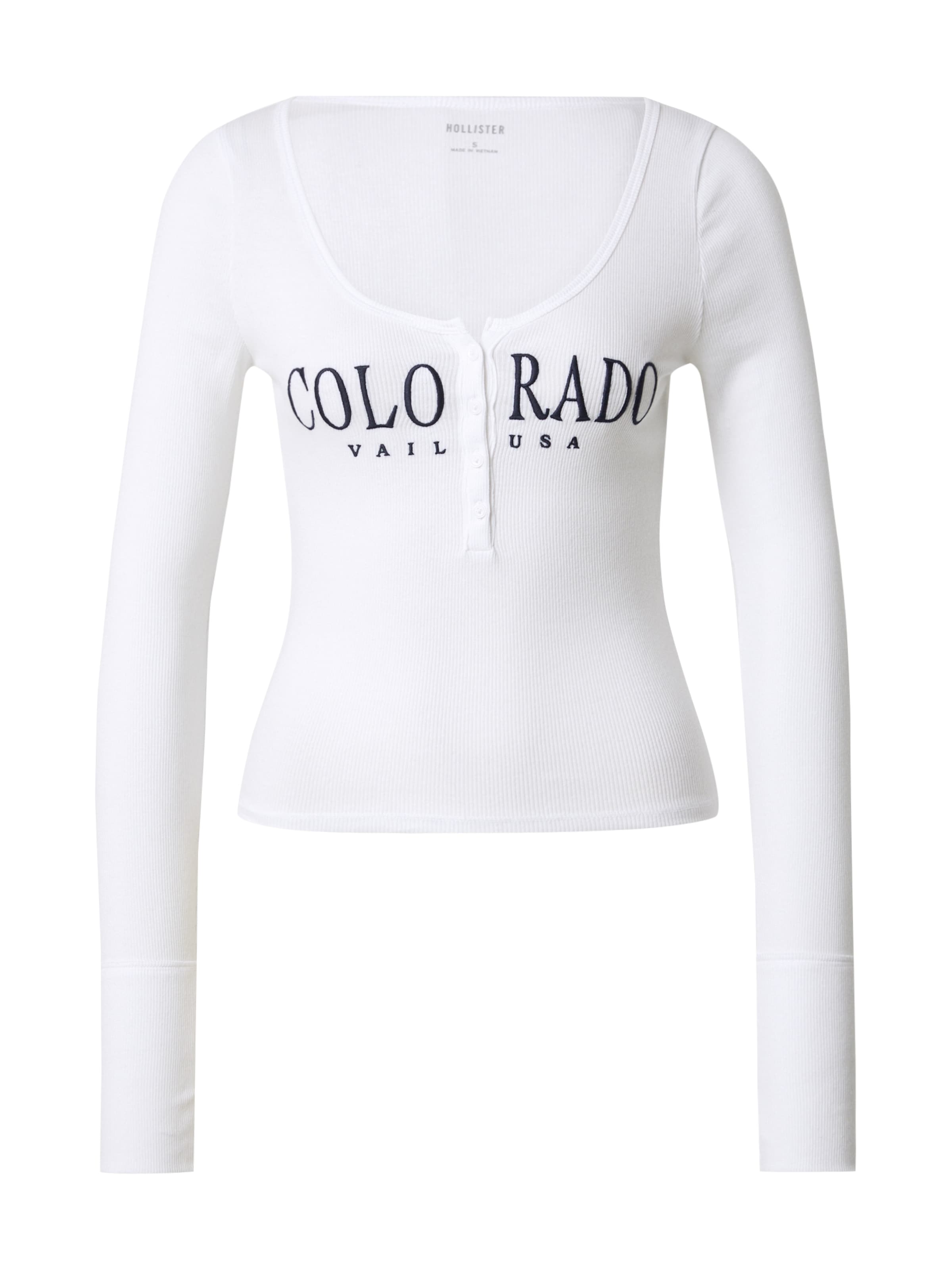 HOLLISTER Μπλουζάκι σε λευκό: μπροστά