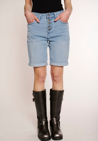 Hailys Regular Shorts in Blau: Vorderseite