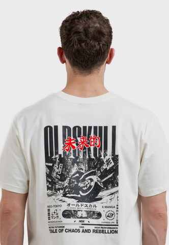 Oldskull Shirt 'Asian Futurism Rider' in White