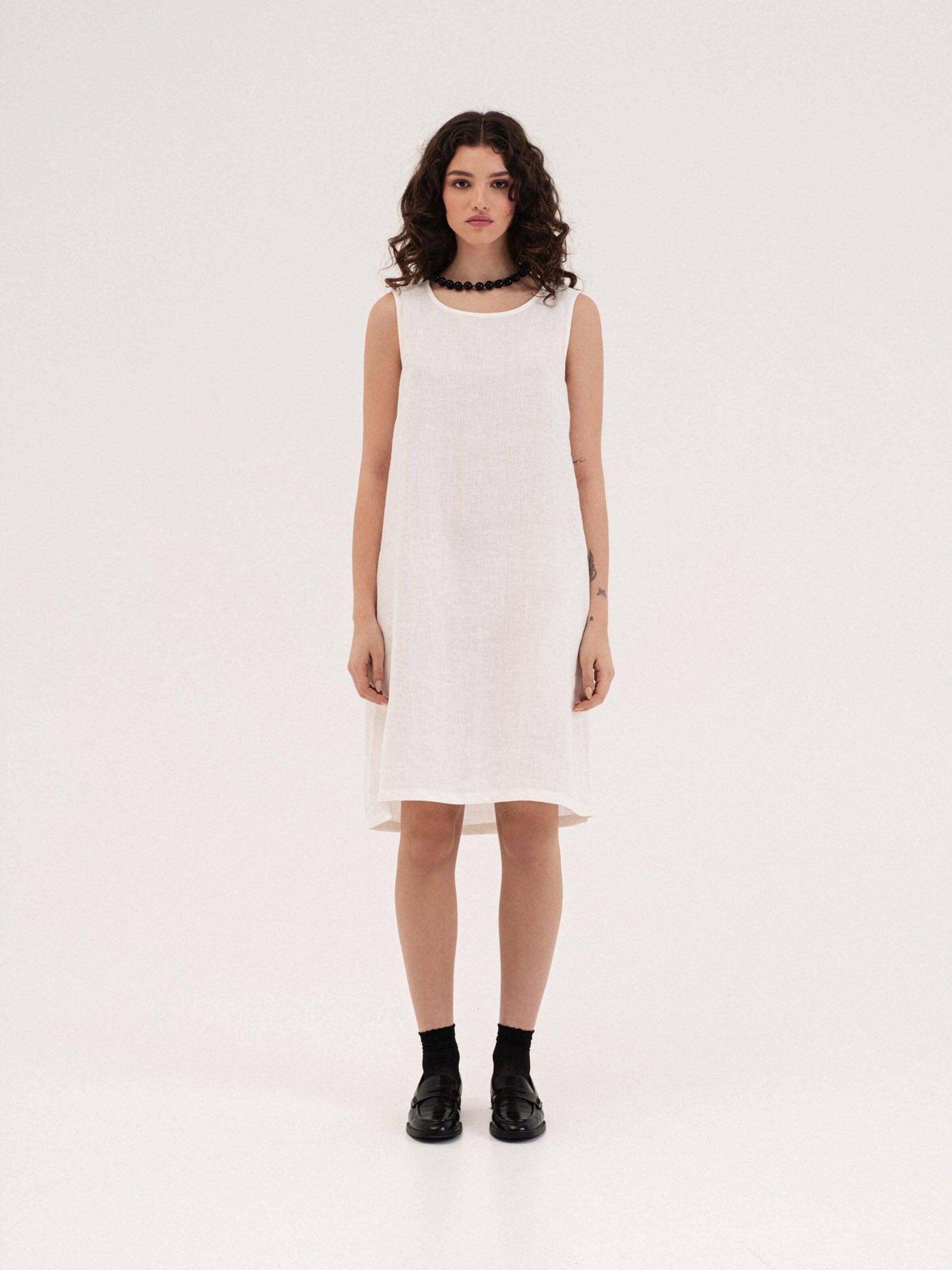Robe 'Norah' AmourLinen en blanc : devant