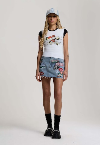 Ed Hardy - Camiseta 'Broken Hearts' en blanco