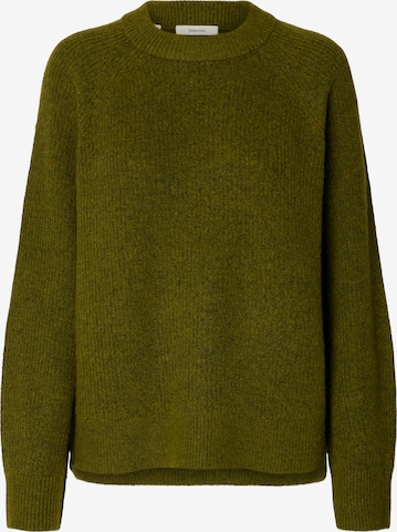 SELECTED FEMME Sweter 'SLWLULU' w kolorze zielony: przód