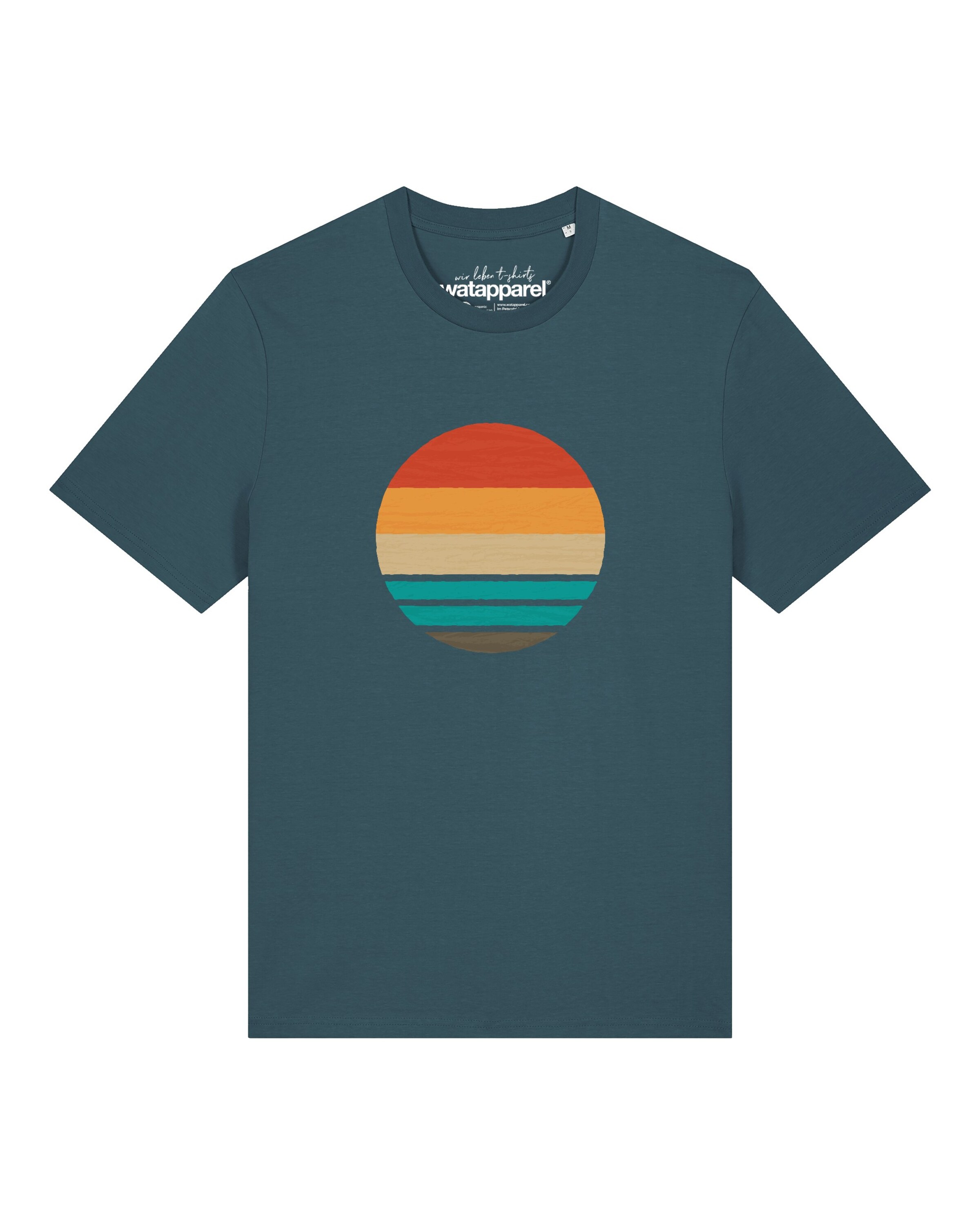 T-Shirt 'Retro Sunset Ocean' Watapparel en vert : devant