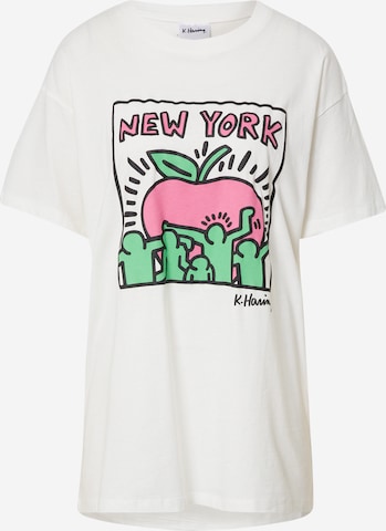 Cotton On - Camiseta talla grande en blanco: frente