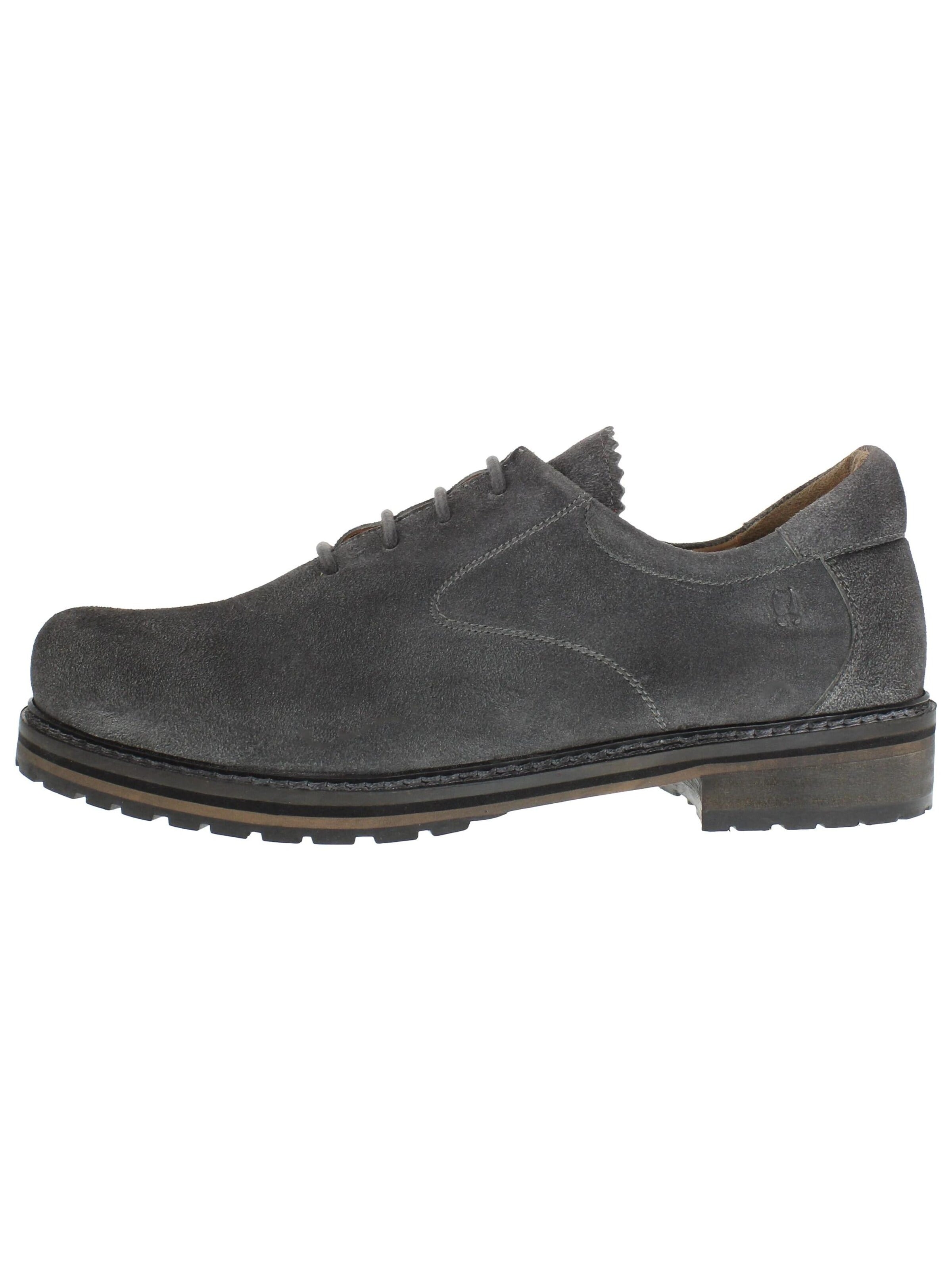 RAUSCHZEIT Traditional Shoes 'ALFONS - Haferlschuhe Mittelschnürer' in Grey: front