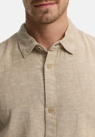 INDICODE JEANS Regular Fit Hemd 'Lino' in Beige